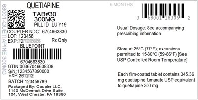 Label (68001 183 00 Quetiapine 300mg 67046 638 30)